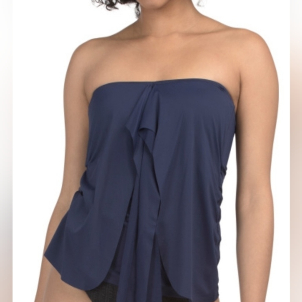 Tommy Bahama Pearl Sarong Wrap Tie Front Bandini Swim Top Mare Navy XS NWT